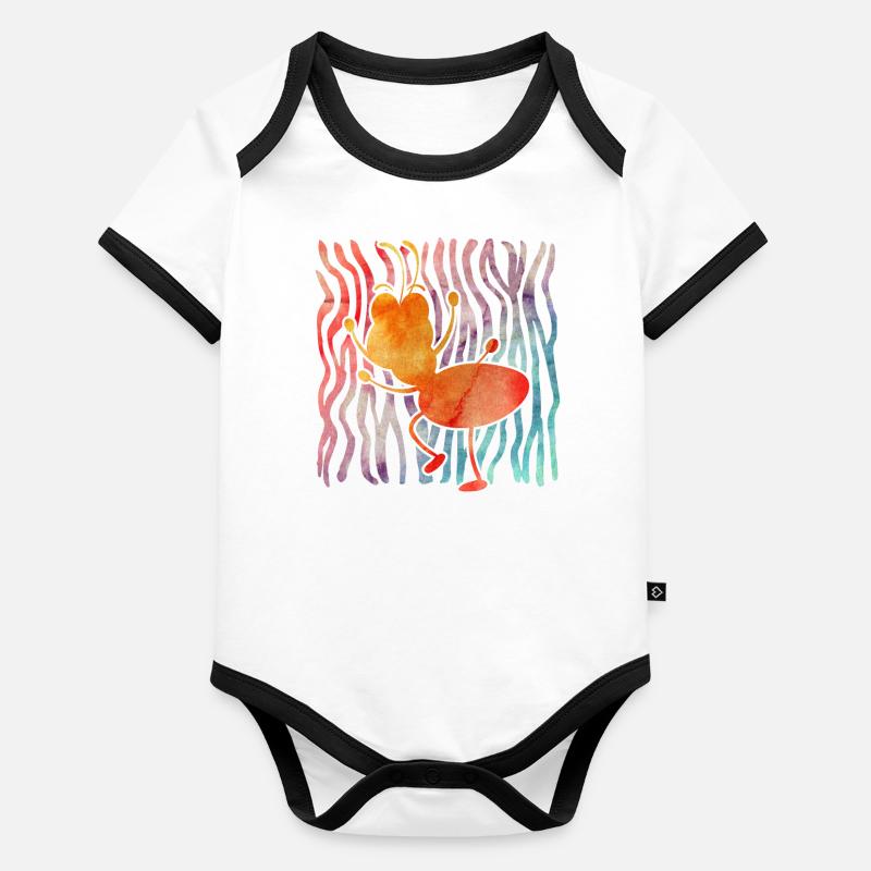 fourmi Body Bébé bio contrasté manches courtes