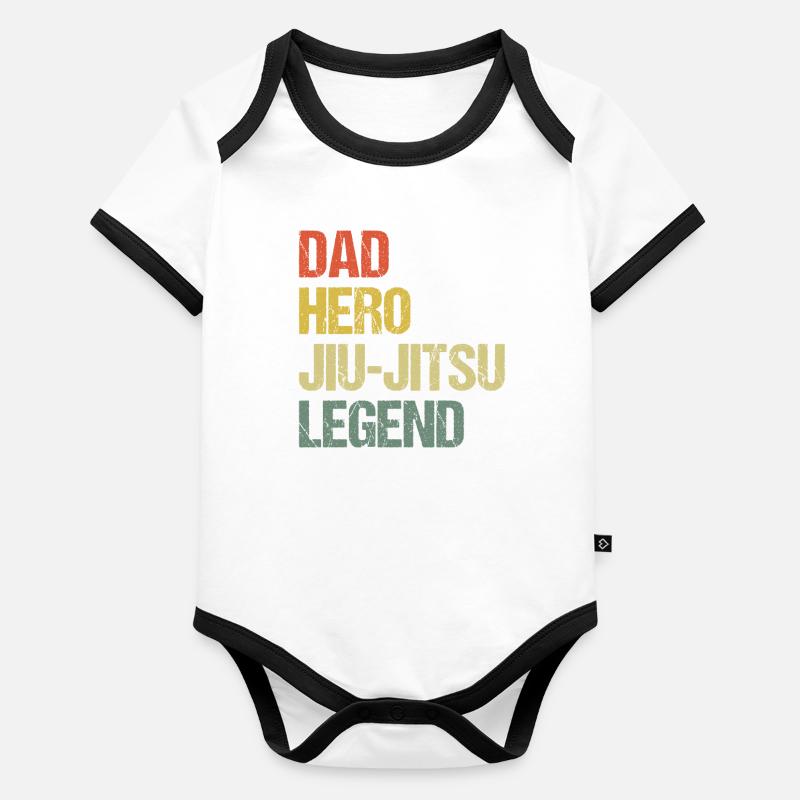 Légende du Jiu-Jitsu Dad Hero Body Bébé bio contrasté manches courtes