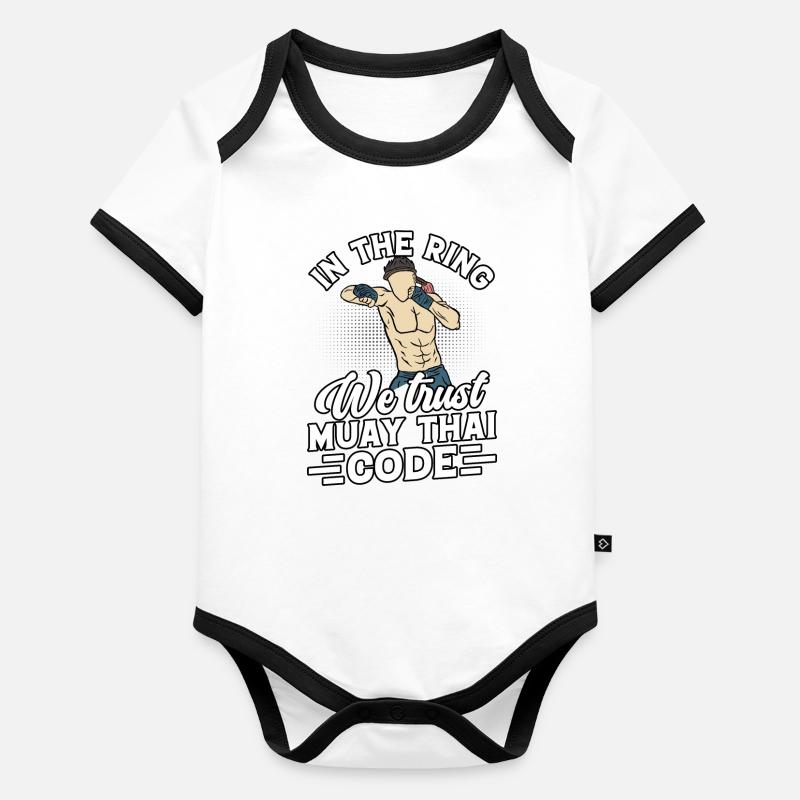 Im Ring vertrauen wir dem Muay Thai Kodex Baby Bio-Kurzarm-Kontrastbody