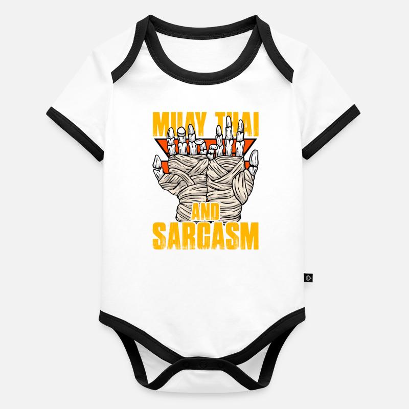 Muay Thai and Sarcasm Organic Baby Contrasting Bodysuit
