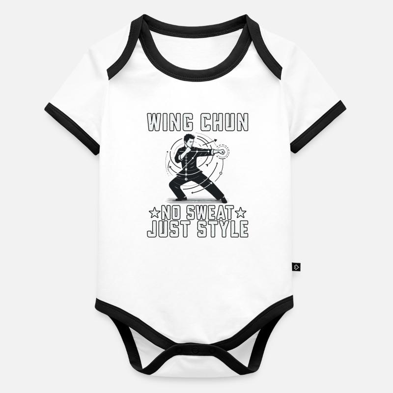 Wing Chun kein Schweiß, nur Stil Baby Bio-Kurzarm-Kontrastbody