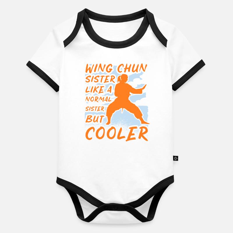 Wing Chun Schwester wie eine normale Schwester nur cooler Baby Bio-Kurzarm-Kontrastbody