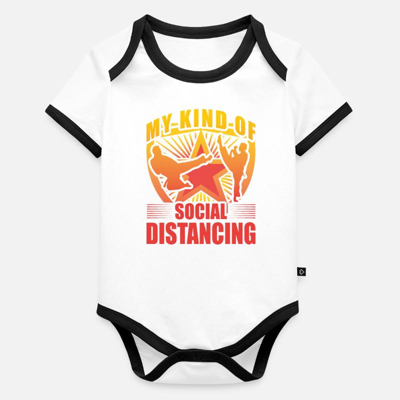 Mon type de distanciation sociale Body Bébé bio contrasté manches courtes