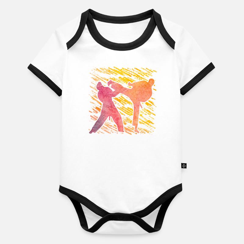 Taekwondo Body Bébé bio contrasté manches courtes