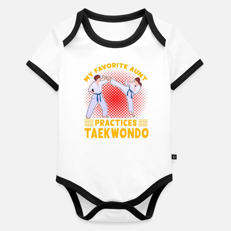 My favorite Aunt practices Taekwondo Organic Baby Contrasting Bodysuit