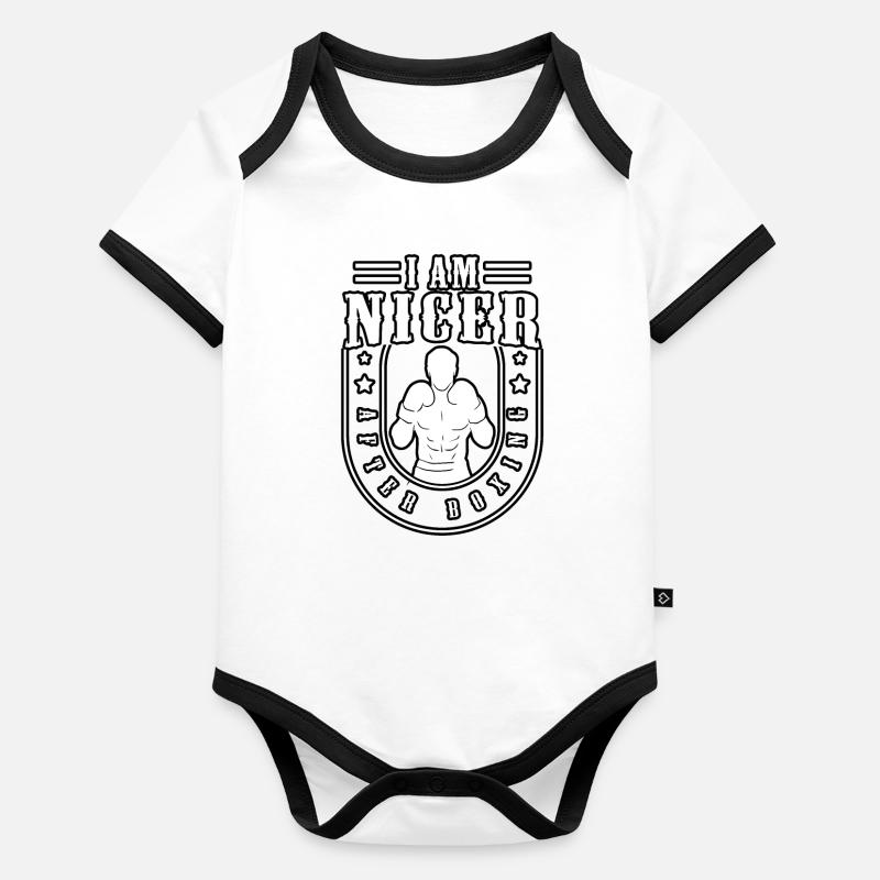 I am nicer after Boxing Organic Baby Contrasting Bodysuit
