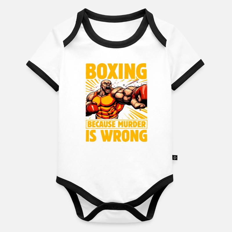 Boxe parce que le meurtre est mal Body Bébé bio contrasté manches courtes