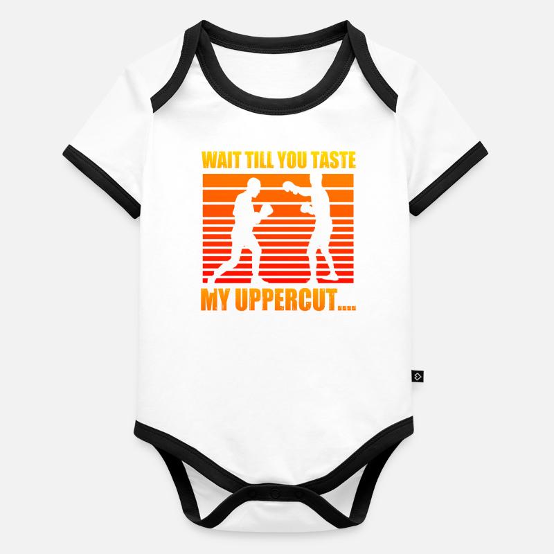 Attends de goûter mon uppercut Body Bébé bio contrasté manches courtes