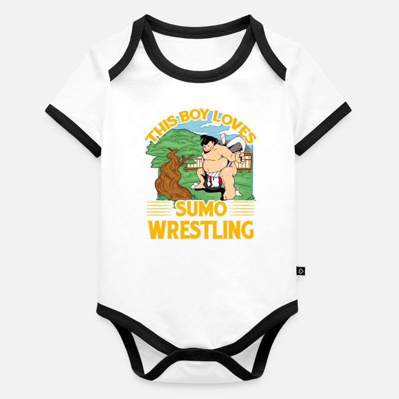 Dieser Junge liebt Sumo-Ringen Baby Bio-Kurzarm-Kontrastbody