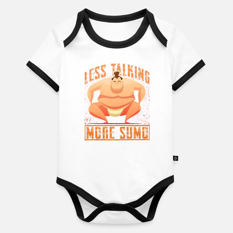 Moins de paroles, plus de sumo Body Bébé bio contrasté manches courtes