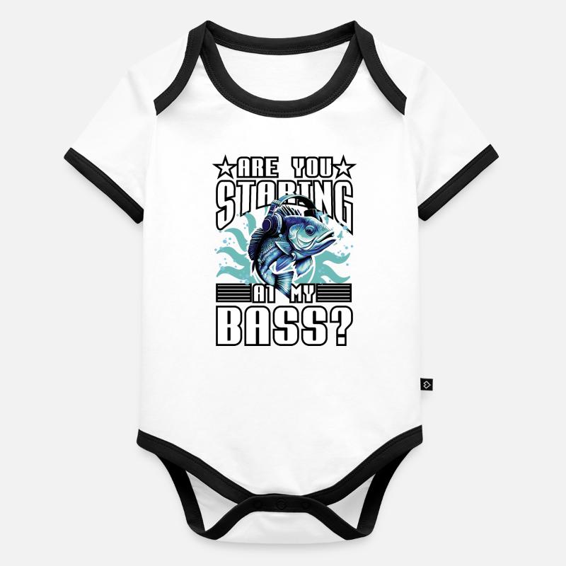 Regardez-vous ma basse ? Body Bébé bio contrasté manches courtes