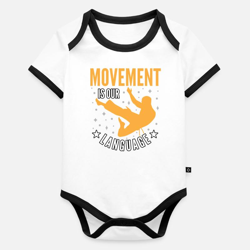 Movement is our language Organic Baby Contrasting Bodysuit