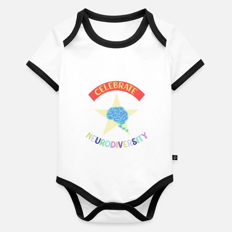 Neurodiversité Autimsus TDAH dyslexie Body Bébé bio contrasté manches courtes