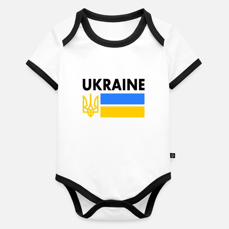 Ukraine Baby Bio-Kurzarm-Kontrastbody