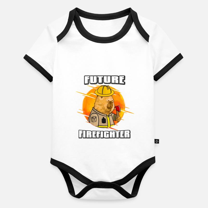 Future firefighter Volunteer fire brigade Organic Baby Contrasting Bodysuit