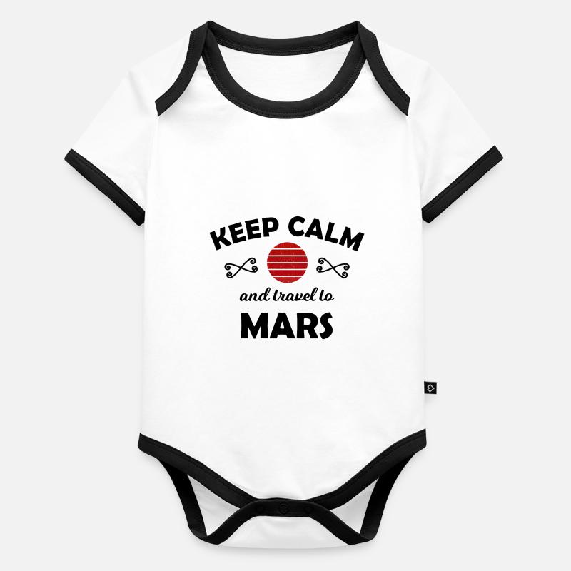 Vacances sur Mars Body Bébé bio contrasté manches courtes
