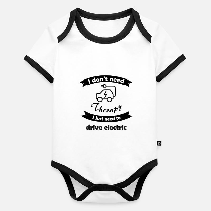 Conduire des voitures électriques Body Bébé bio contrasté manches courtes