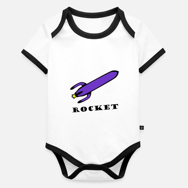 Die schnelle Rakete Baby Bio-Kurzarm-Kontrastbody