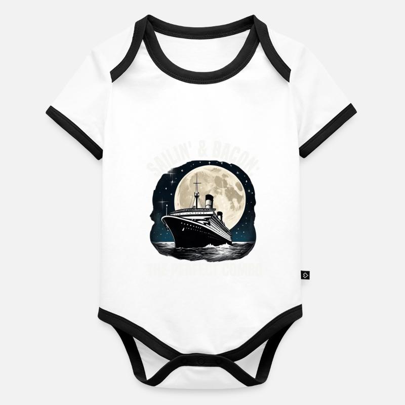 Sailing And Bacon Perfect Combo Cruise Ship Baby Bio-Kurzarm-Kontrastbody