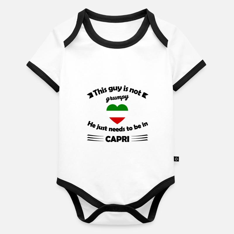 Le voyage à Capri Body Bébé bio contrasté manches courtes