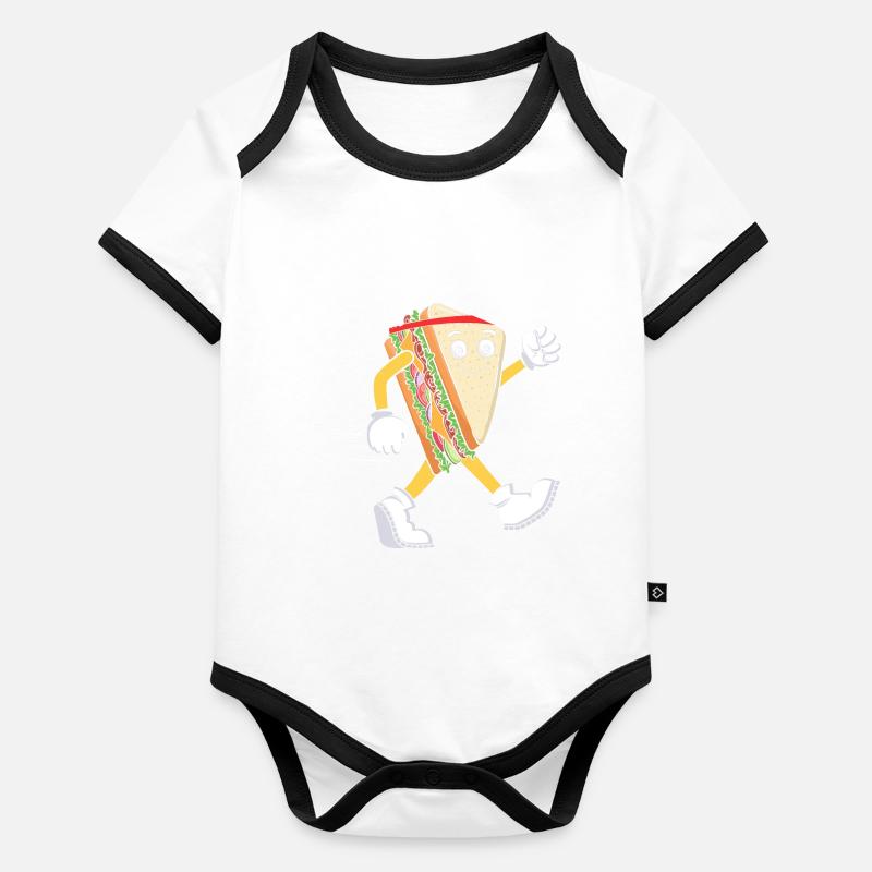 Fun Bread Sandwich Cardio Running Runners Organic Baby Contrasting Bodysuit