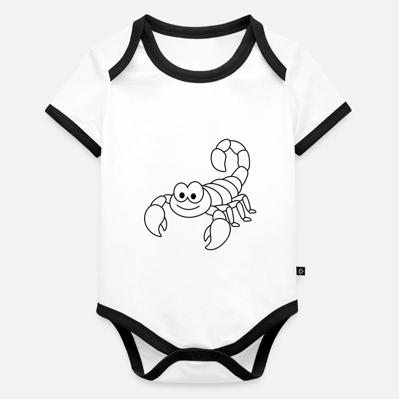 Scorpion Comic Animal Body Bébé bio contrasté manches courtes