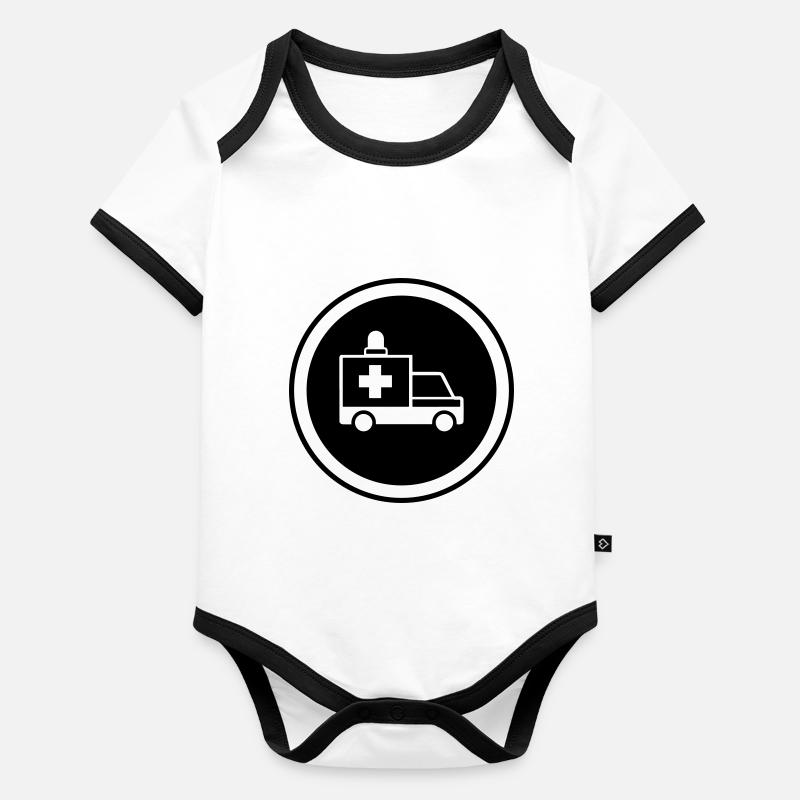 Krankenwagen Ambulance Organic Baby Contrasting Bodysuit