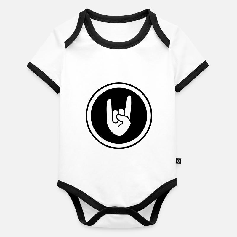 Symbole de la main du parti Body Bébé bio contrasté manches courtes