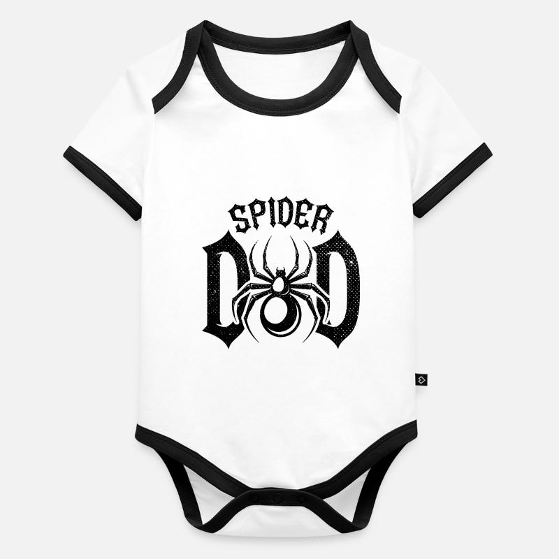 Retro Spider Dad Pet Spider Propriétaire Body Bébé bio contrasté manches courtes