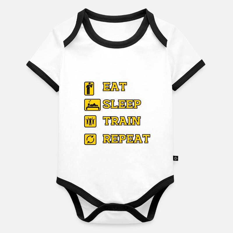 Eat Train Repeat Body Bébé bio contrasté manches courtes