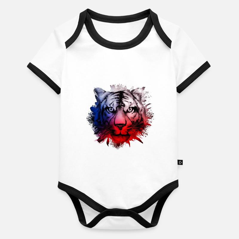République tchèque Body Bébé bio contrasté manches courtes
