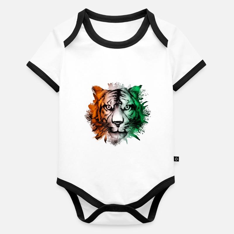 Elfenbeinküste Baby Bio-Kurzarm-Kontrastbody