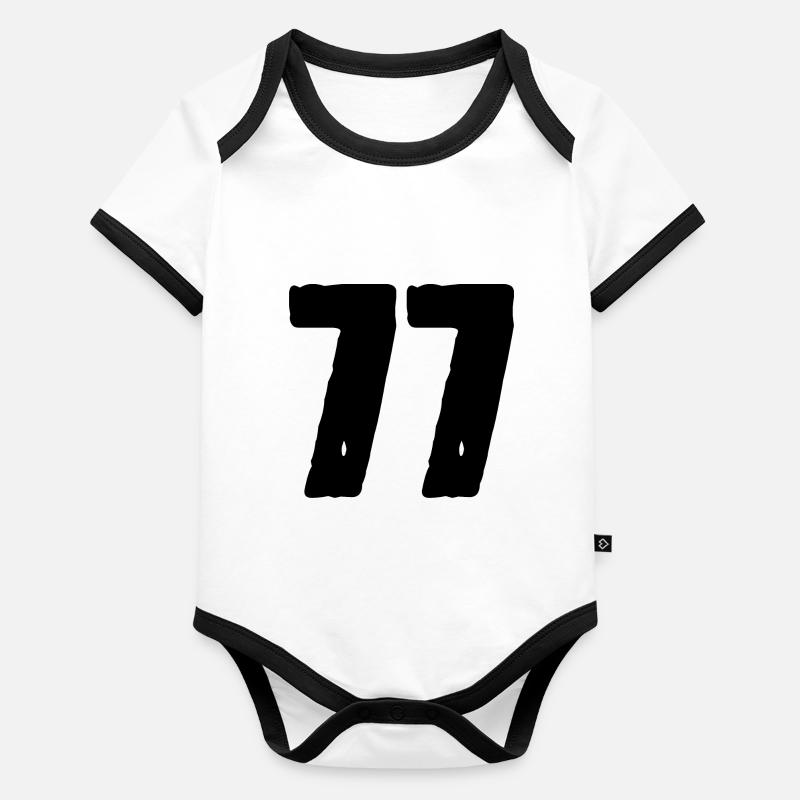 Maillot numéro 77 Body Bébé bio contrasté manches courtes