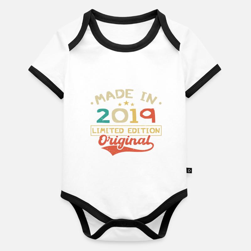 Made in 2019 | Limited Edition 2019 | Original Organic Baby Contrasting Bodysuit