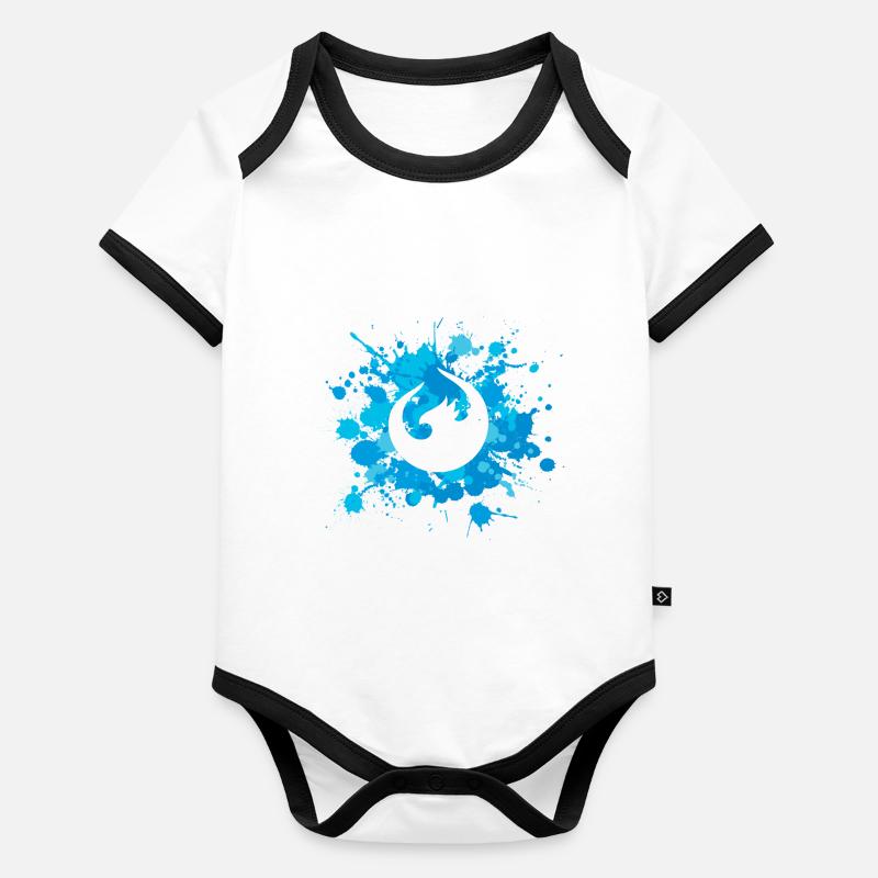 UI5 Phoenix Splash Blue Body Bébé bio contrasté manches courtes