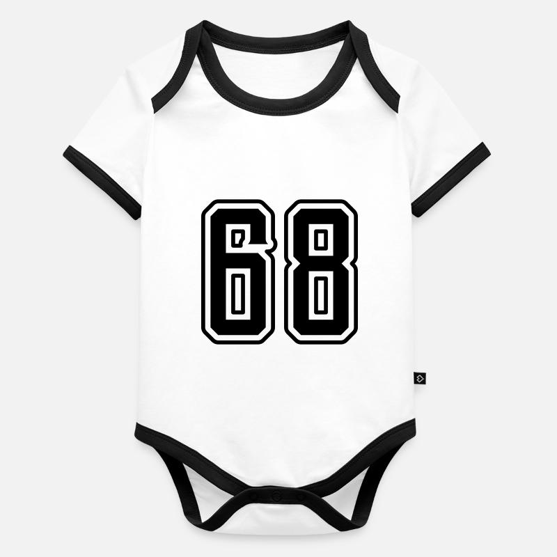 Symbole numérique 68 Body Bébé bio contrasté manches courtes