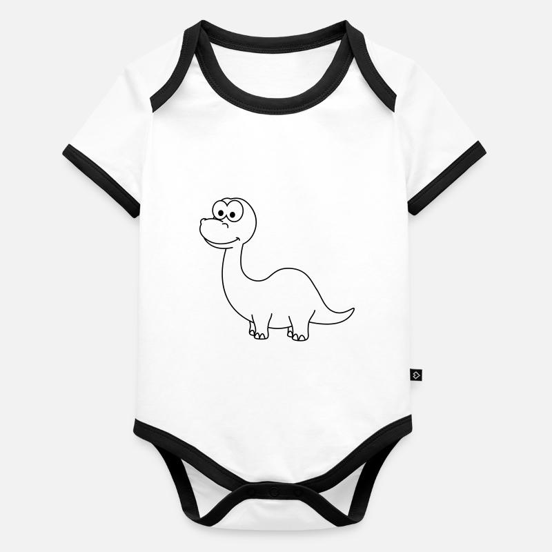 Dinosaure brontosaure Comic Body Bébé bio contrasté manches courtes