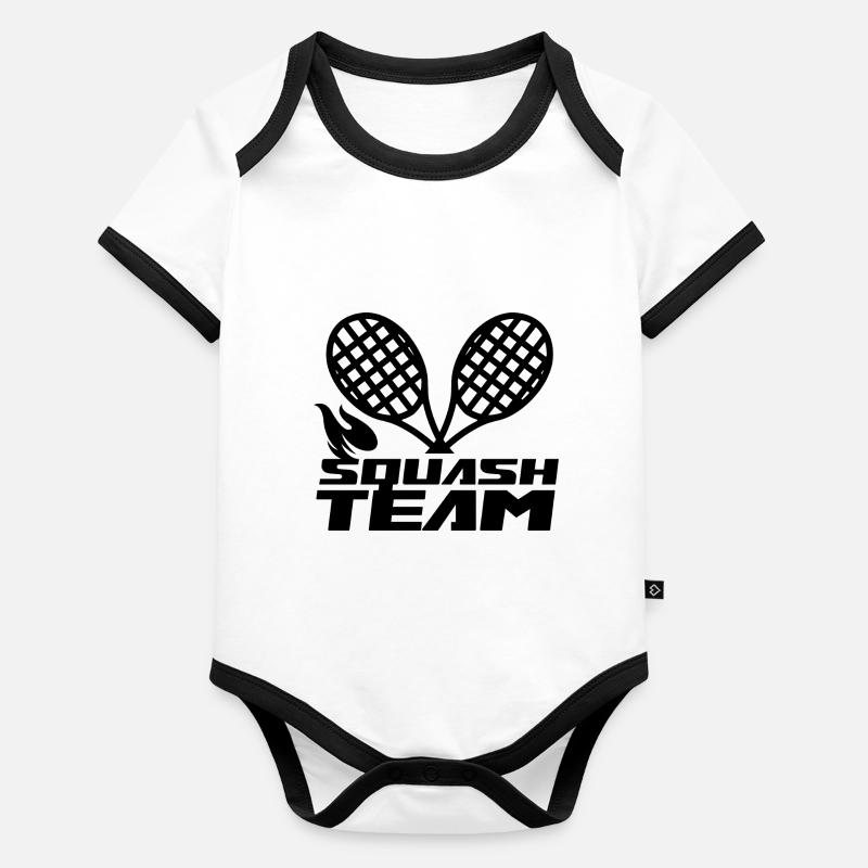Joueur de squash amateur de l'équipe de squash Body Bébé bio contrasté manches courtes