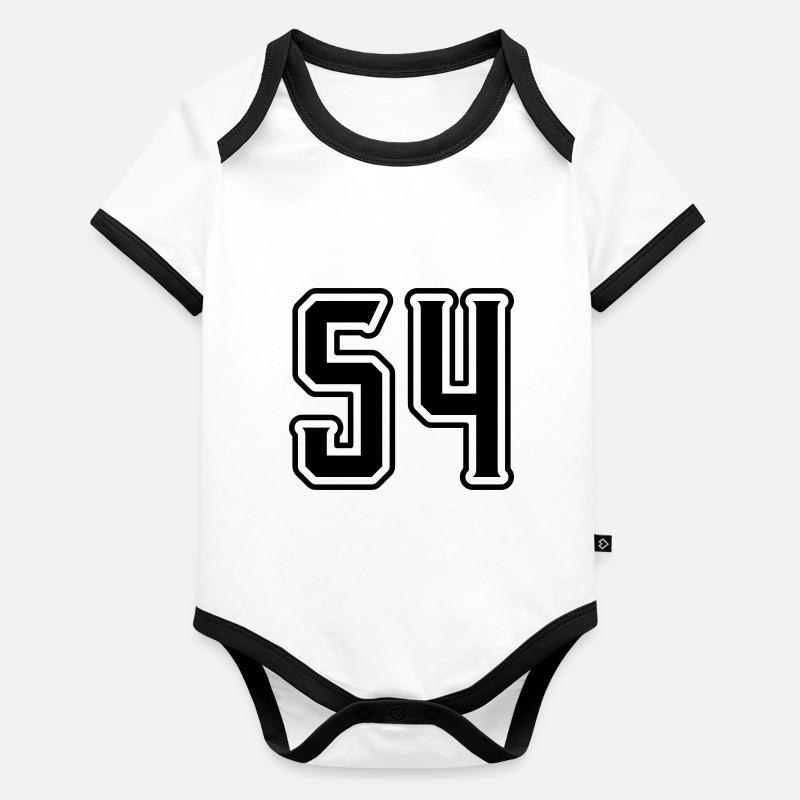 Symbole numérique 54 Body Bébé bio contrasté manches courtes