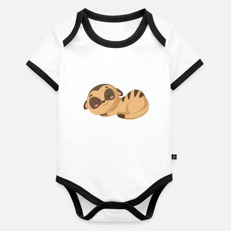 Beau suricate Body Bébé bio contrasté manches courtes