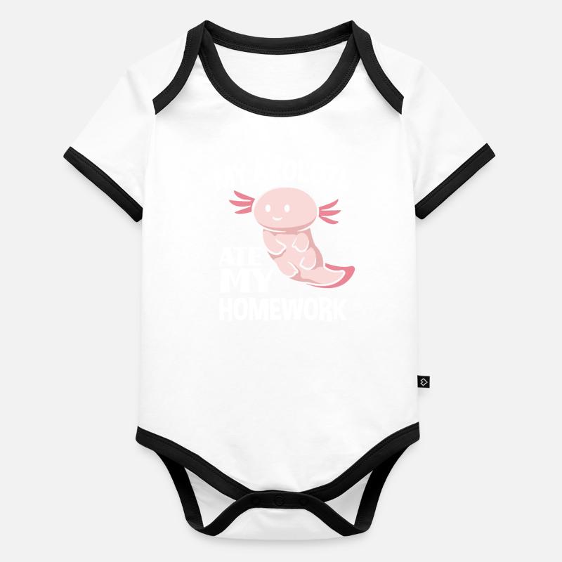 Axolotl Devoirs Body Bébé bio contrasté manches courtes