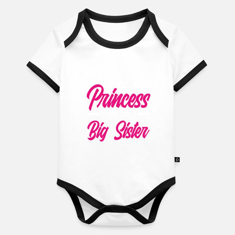 Princesse Sœur Bébé Grossesse Body Bébé bio contrasté manches courtes