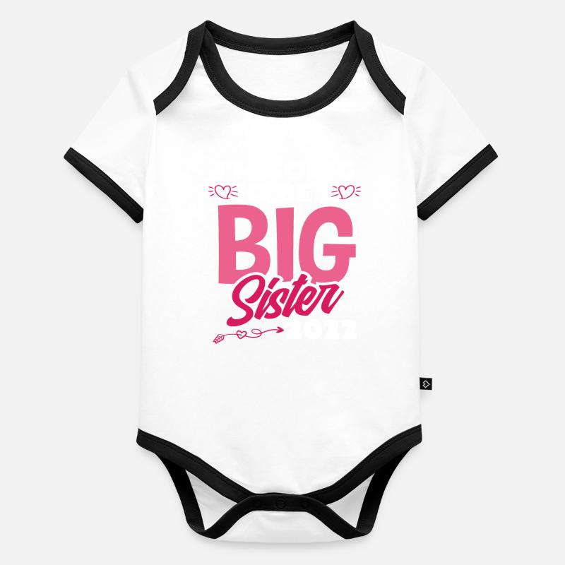 Offspring Sisters Siblings Gift Organic Baby Contrasting Bodysuit