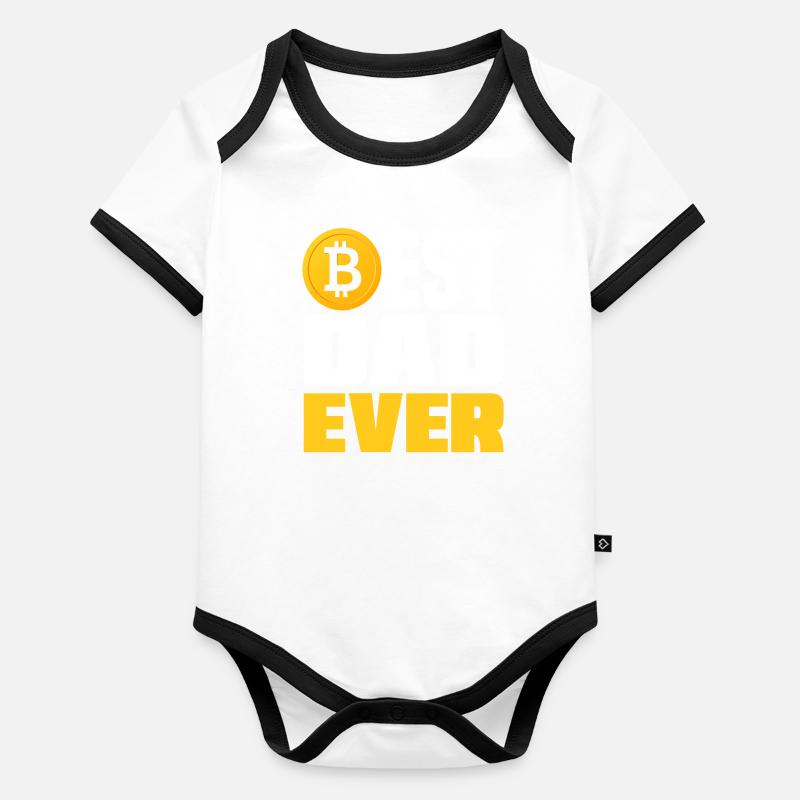Bitcoin Papa Body Bébé bio contrasté manches courtes