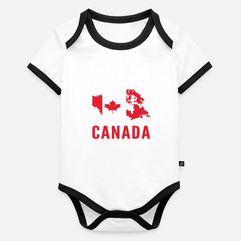 Canada Therapy dit origine canadienne Body Bébé bio contrasté manches courtes
