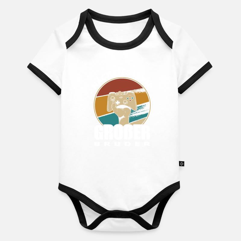 Nächstes Level Großer Bruder Baby Bio-Kurzarm-Kontrastbody