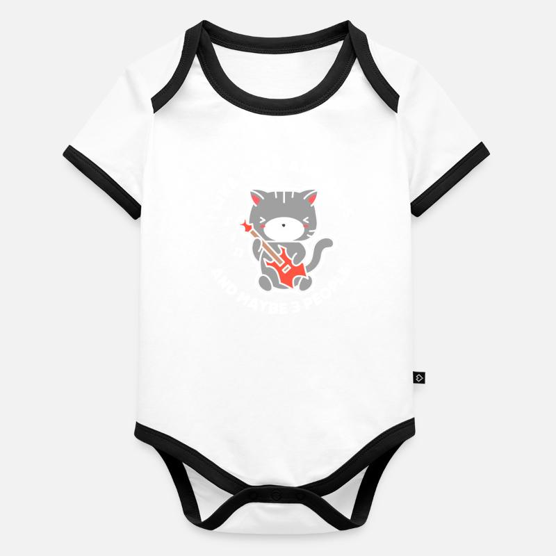 Guitare Cat Guitare Basse Body Bébé bio contrasté manches courtes