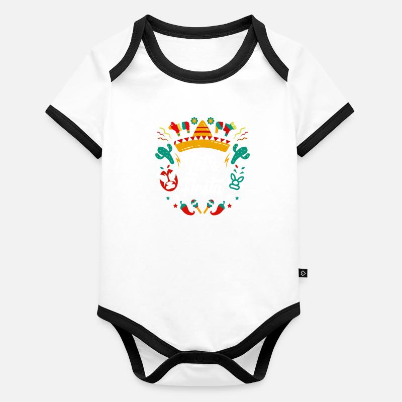 Mexico Party Cinco De Mayo Organic Baby Contrasting Bodysuit