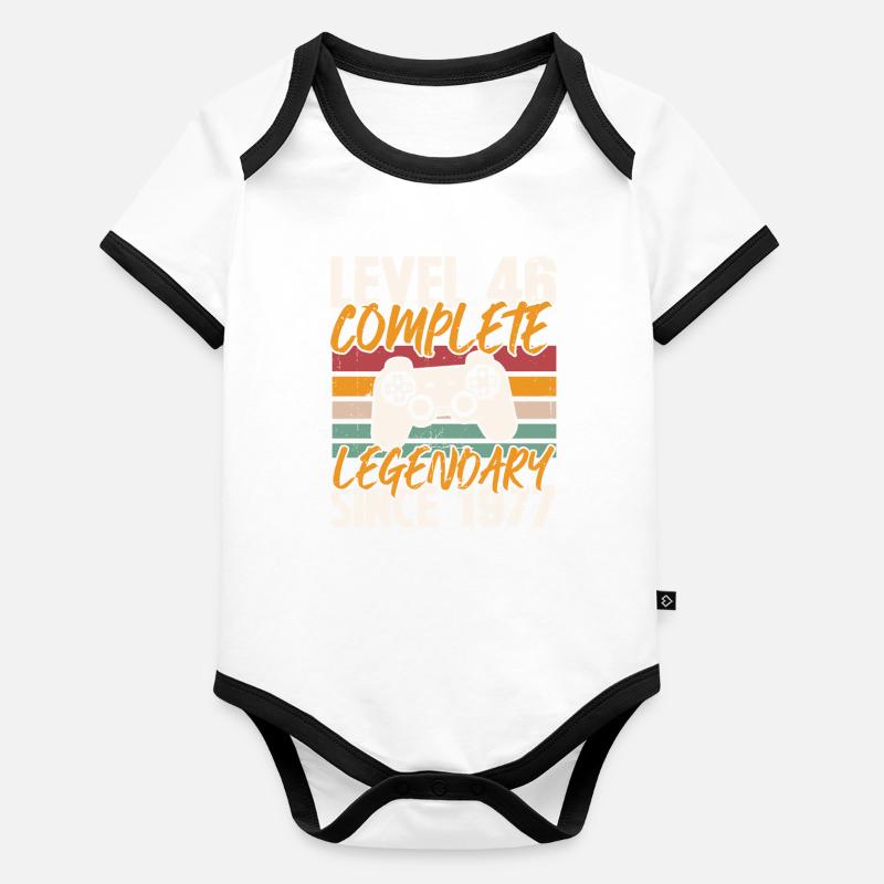 Geburtstagsgeschenk, Level 46 Complete 1977 Baby Bio-Kurzarm-Kontrastbody