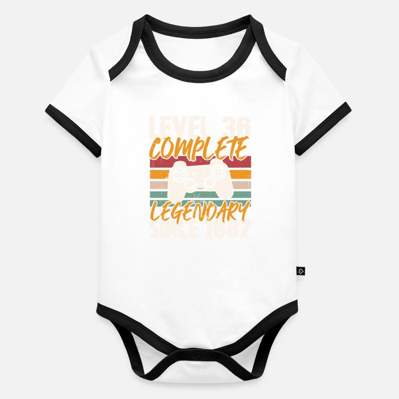 Birthday Gift, Level 36 Complete 1987 Organic Baby Contrasting Bodysuit